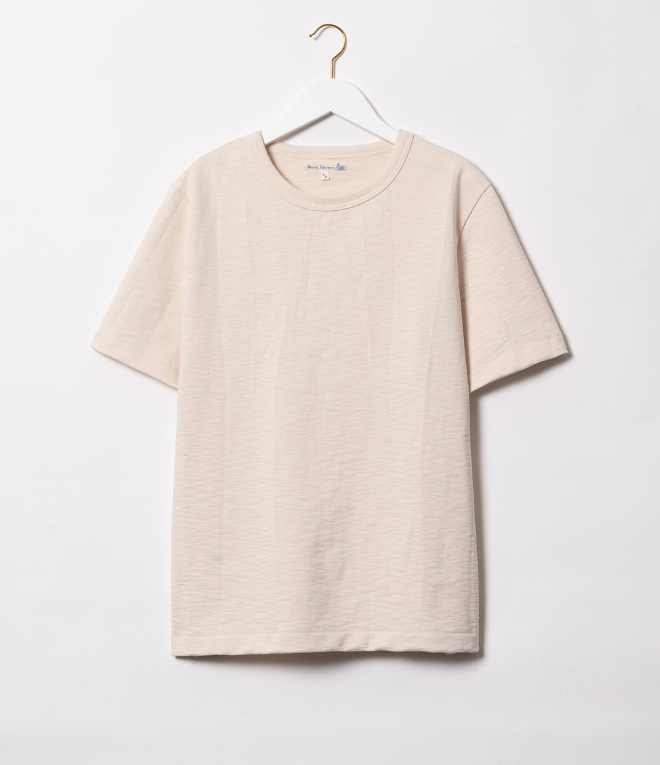 Beige Merz B. Schwanen 2S14 loopwheeled Men T Shirts | MERZ0419658