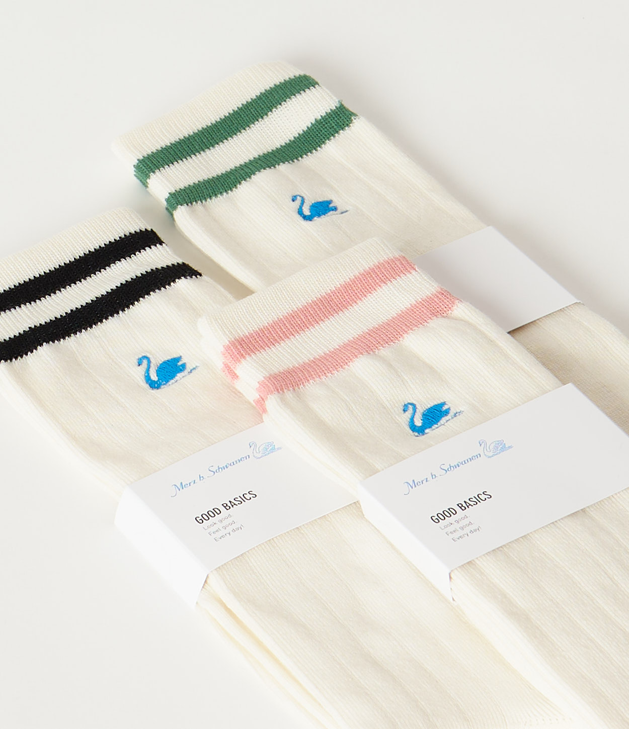 White / Coral Merz B. Schwanen GS08 cotton Women Socks | MERZ7089453