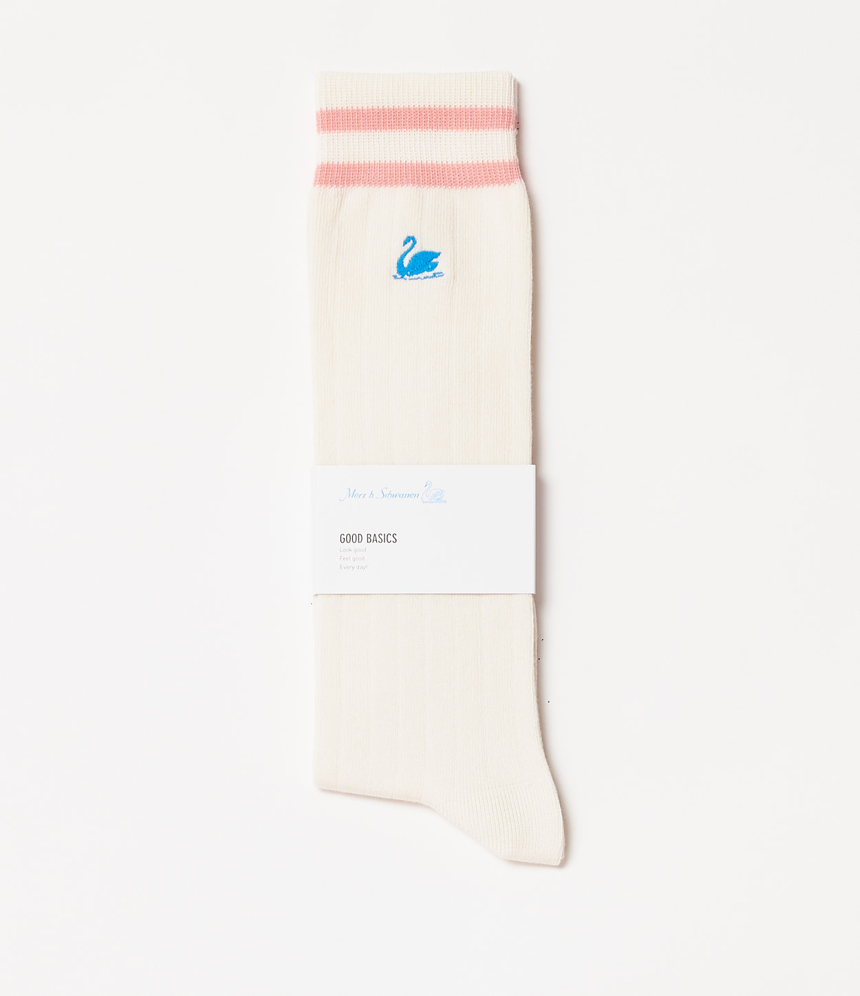 White / Coral Merz B. Schwanen GS08 cotton Women Socks | MERZ7089453
